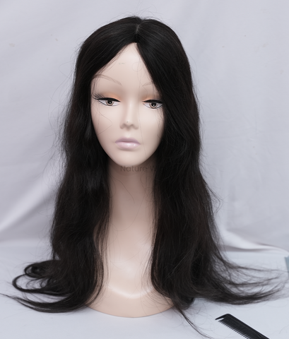 Full Head Natural Hair Wig For Women - Medium Length
