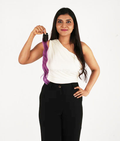 Purple Colored Hair Streaks | Clip in Hair Streaks
