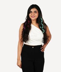 Navy Blue Colored Hair Streaks | Clip in Hair Streaks