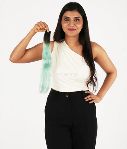 Navy Blue Colored Hair Streaks | Clip in Hair Streaks