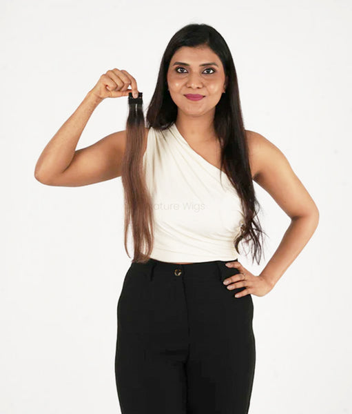 Medium Brown Colored Hair Streaks | Clip in Hair Streaks