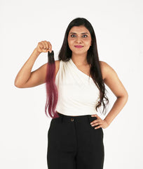 Burgundy Colored Hair Streaks | Clip in Hair Streaks