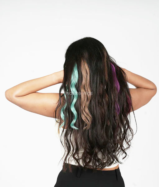 Burgundy Colored Hair Streaks | Clip in Hair Streaks