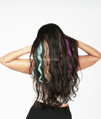 Burgundy Colored Hair Streaks | Clip in Hair Streaks