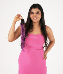 Purple Colored Hair Streaks | Clip in Hair Streaks