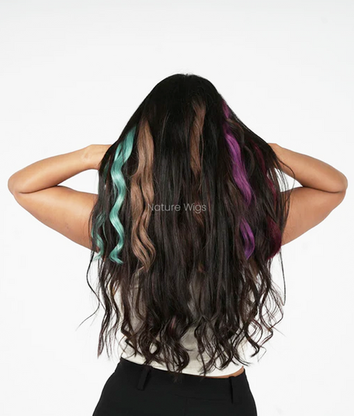 Burgundy Colored Hair Streaks | Clip in Hair Streaks