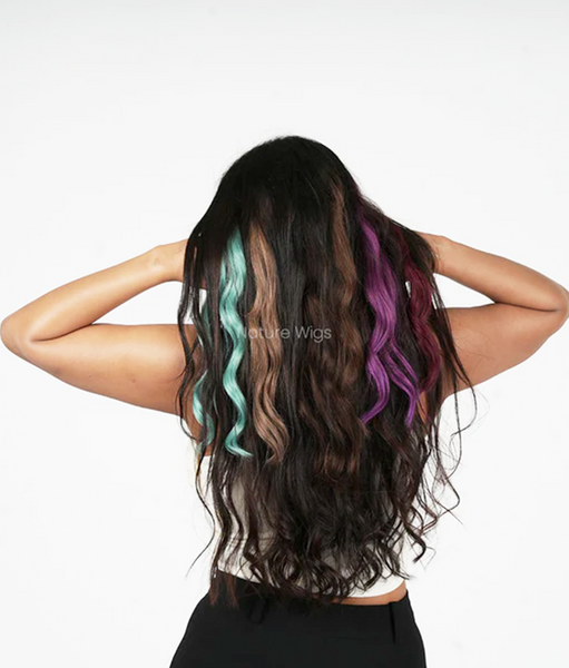 Burgundy Colored Hair Streaks | Clip in Hair Streaks