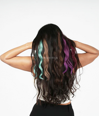 Burgundy Colored Hair Streaks | Clip in Hair Streaks