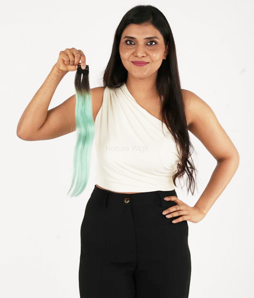 Navy Blue Colored Hair Streaks | Clip in Hair Streaks