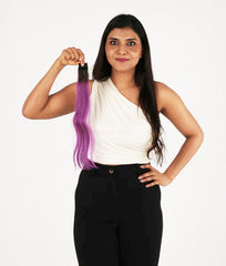 Purple Colored Hair Streaks | Clip in Hair Streaks
