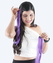 Purple Colored Hair Streaks | Clip in Hair Streaks