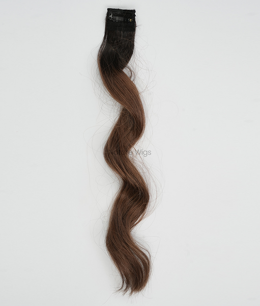 Medium Brown Colored Hair Streaks | Clip in Hair Streaks
