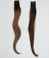 Medium Brown Colored Hair Streaks | Clip in Hair Streaks