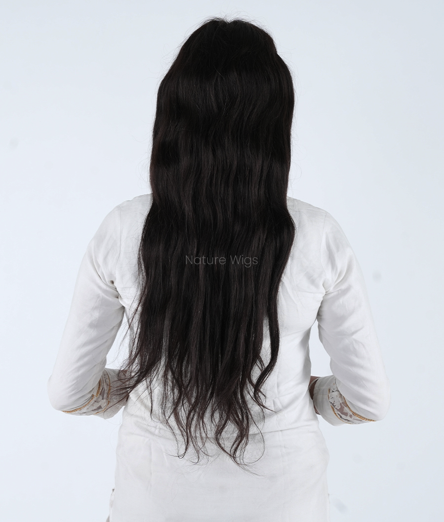 Full Head Natural Hair Wig For Women - Long Length