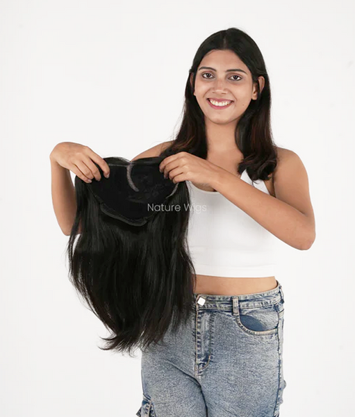 Full Head Fixed Middle Partition Wig For Women | 100% Human Hair Wig