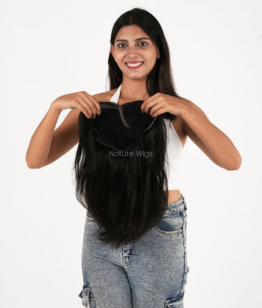 Full Head Fixed Middle Partition Wig For Women | 100% Human Hair Wig
