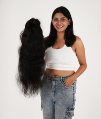 Full Head Natural Hair Wig For Women - Long Length
