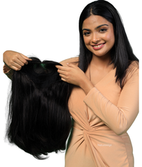 Full Head Natural Hair Wig For Women - Medium Length